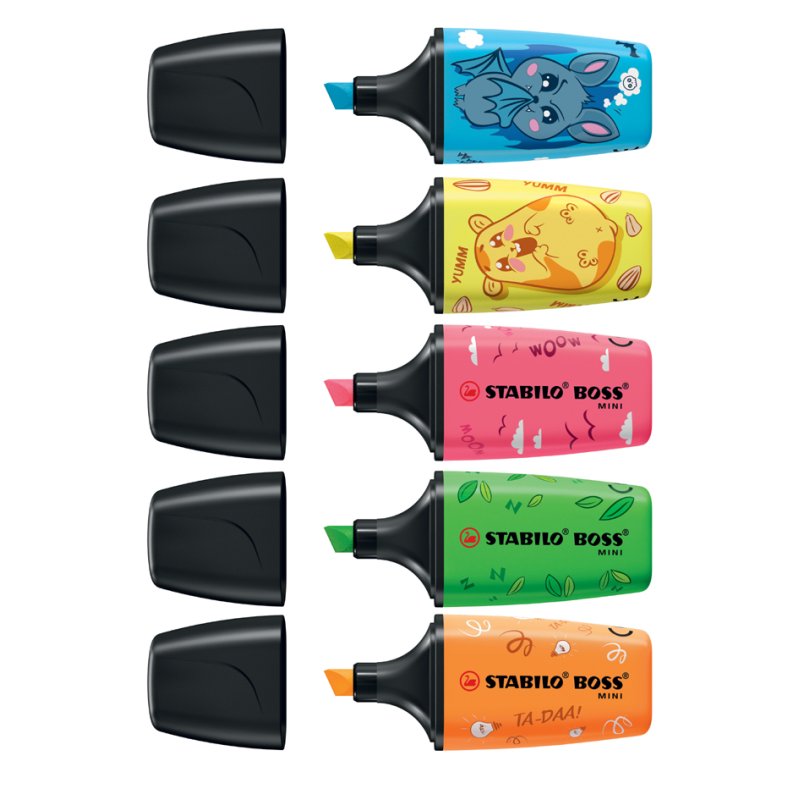 STABILO BOSS MINI Animal Vibes highlighters, assorted colours, 50 pieces display